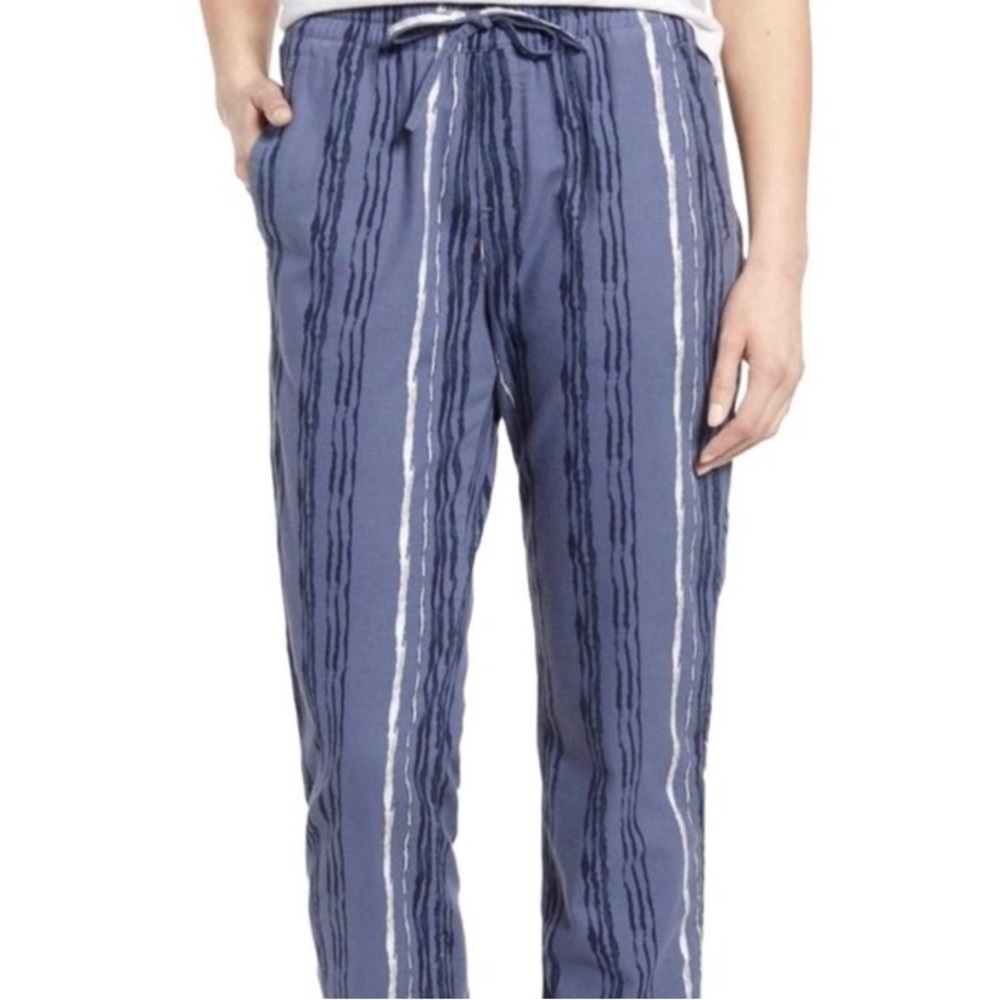 𝅺CASLON Casual Blue and White Striped Drawstring Waist Pants Size XS